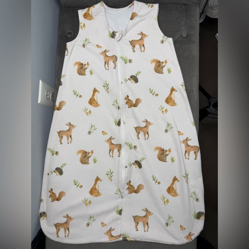 Adorable Woodland Animal Sleep Sack Set - White|Beige